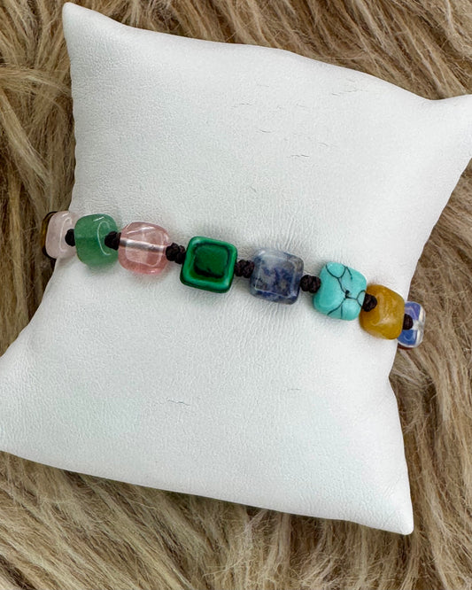 Multi-Stone Crystal Adjustable Bracelet