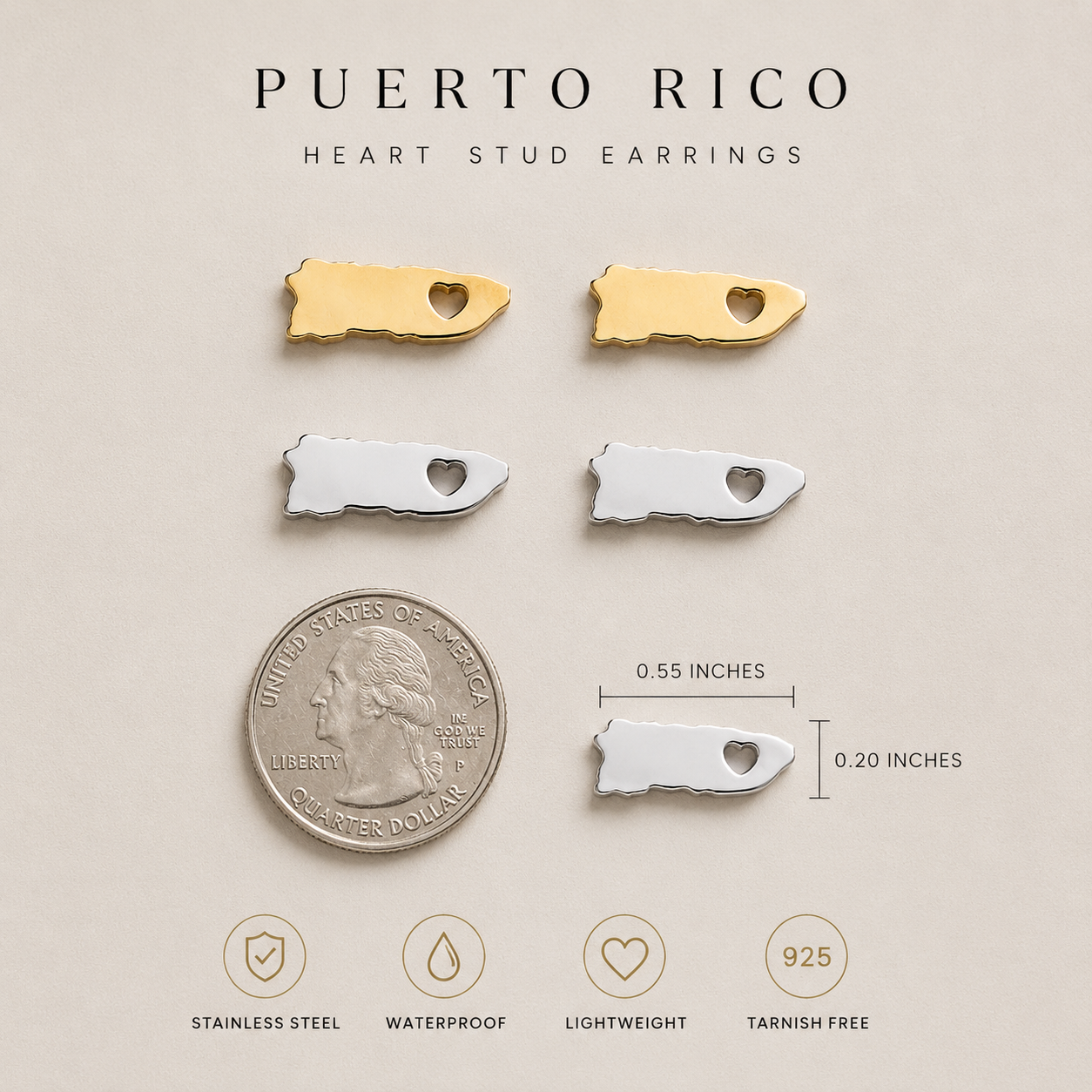Mini Puerto Rico Stud Earrings