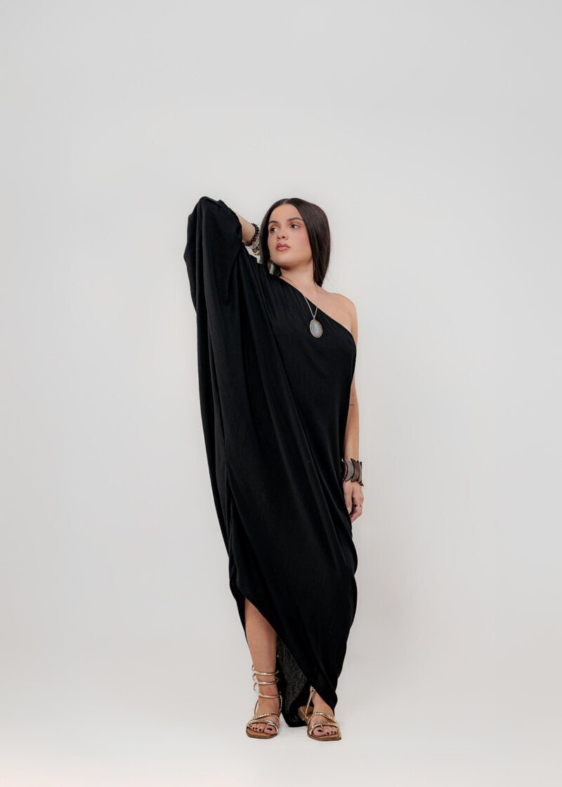 One Shoulder Black Dress