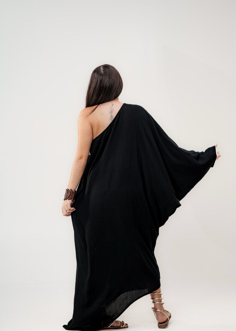 One Shoulder Black Dress