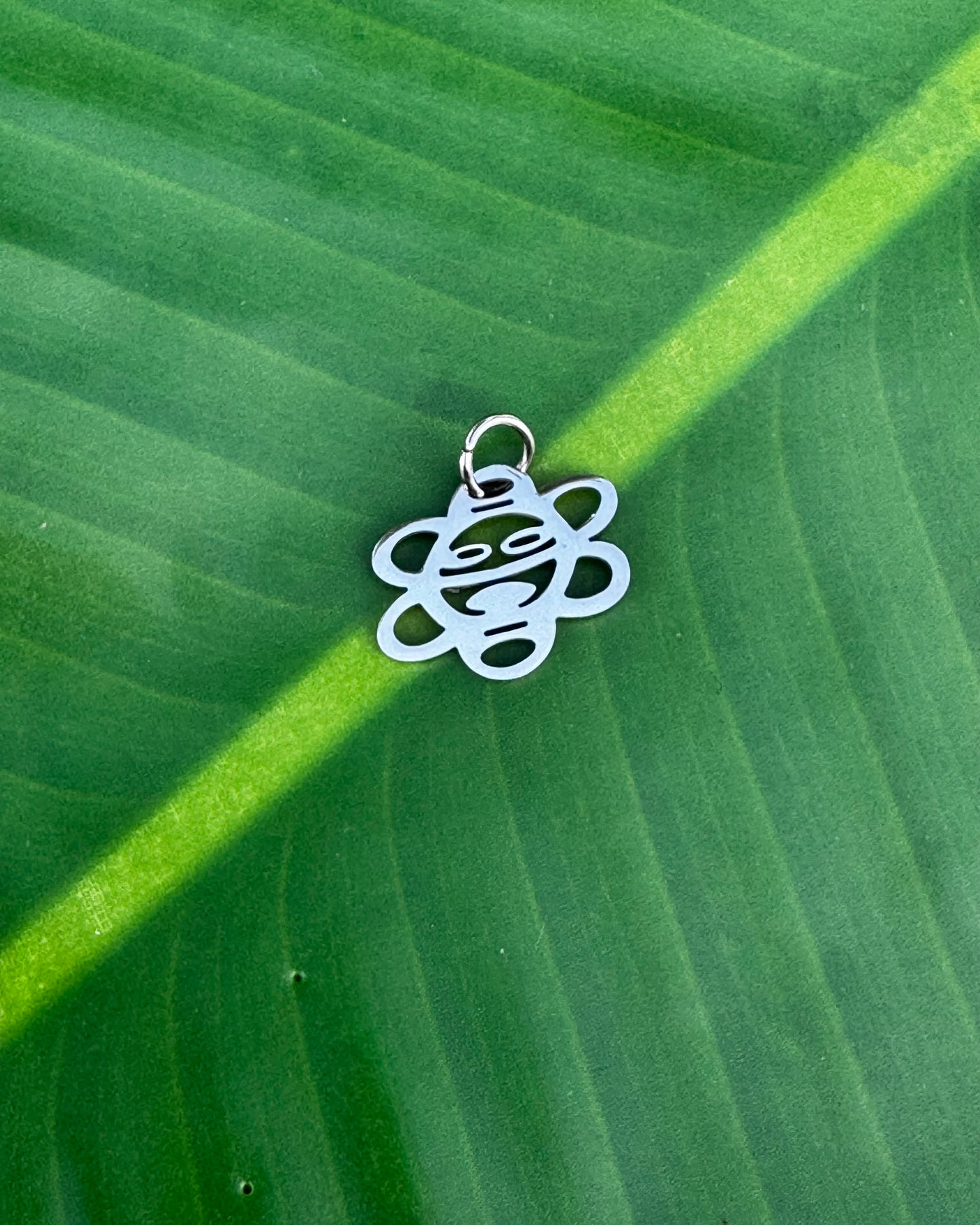Sol Taíno stainless steel sun charm in gold and silver symbolizing life, energy, and protection