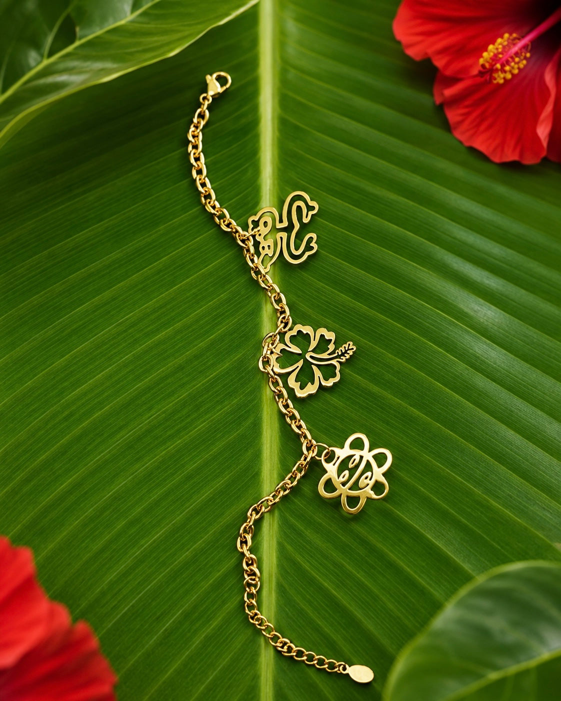 Coqui Taino, Flor de Maga, Sol Taino Charm Bracelet