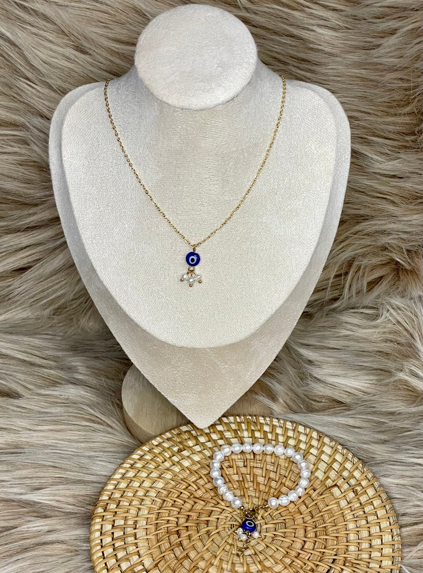 Gold Plated Evil Eye Necklace