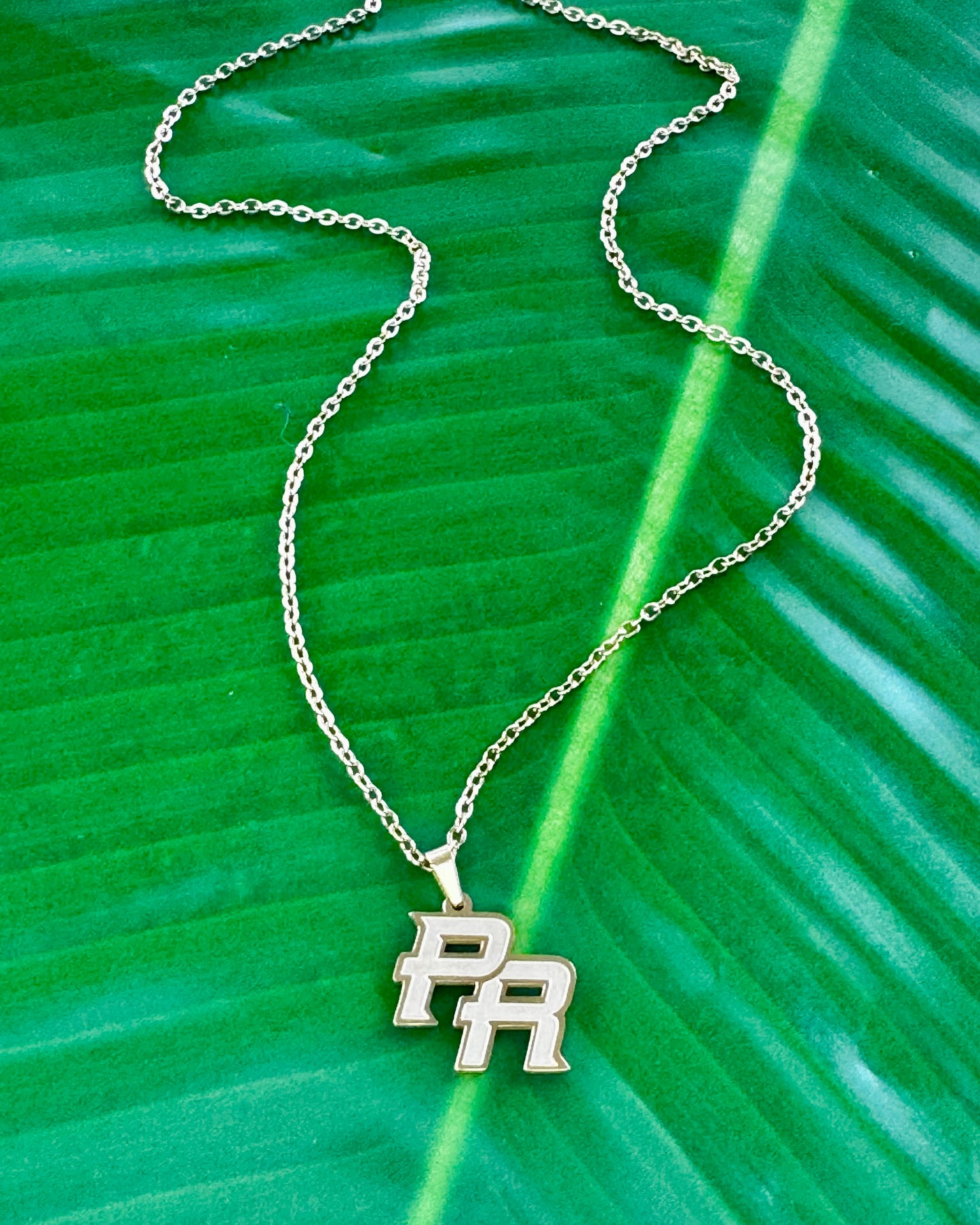 “PR” Initial Necklace – 20" Stainless Steel (Gold & Silver)