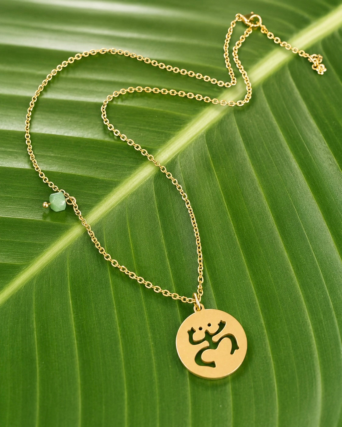 Coquí Taíno Necklace with Green Bead