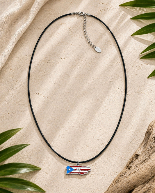 Puerto Rico Flag Cord Necklace 🇵🇷
