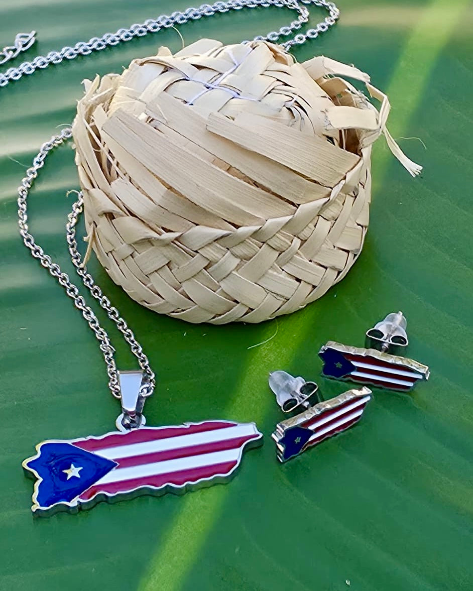 Puerto Rico Necklace Stainless Steel Set
