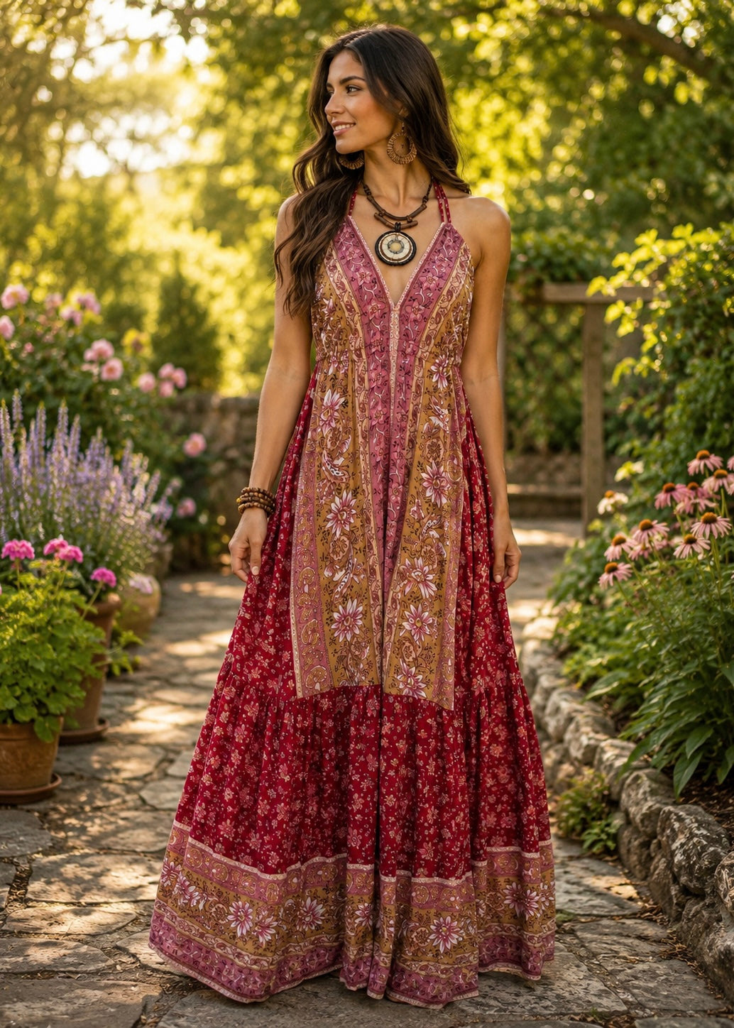 Bohemian Floral Maxi Dress
