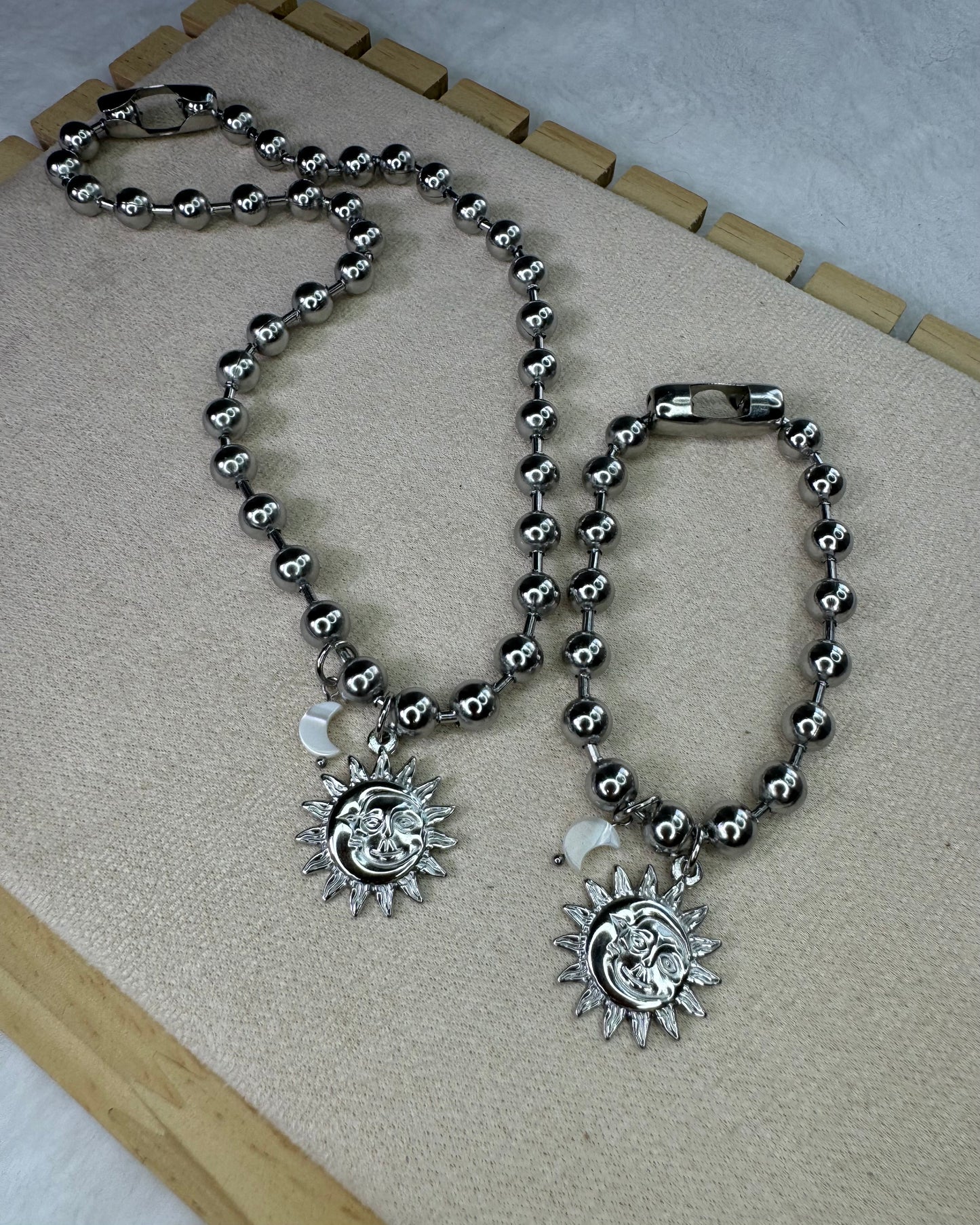 Stainless Steel Sun & Moon Set