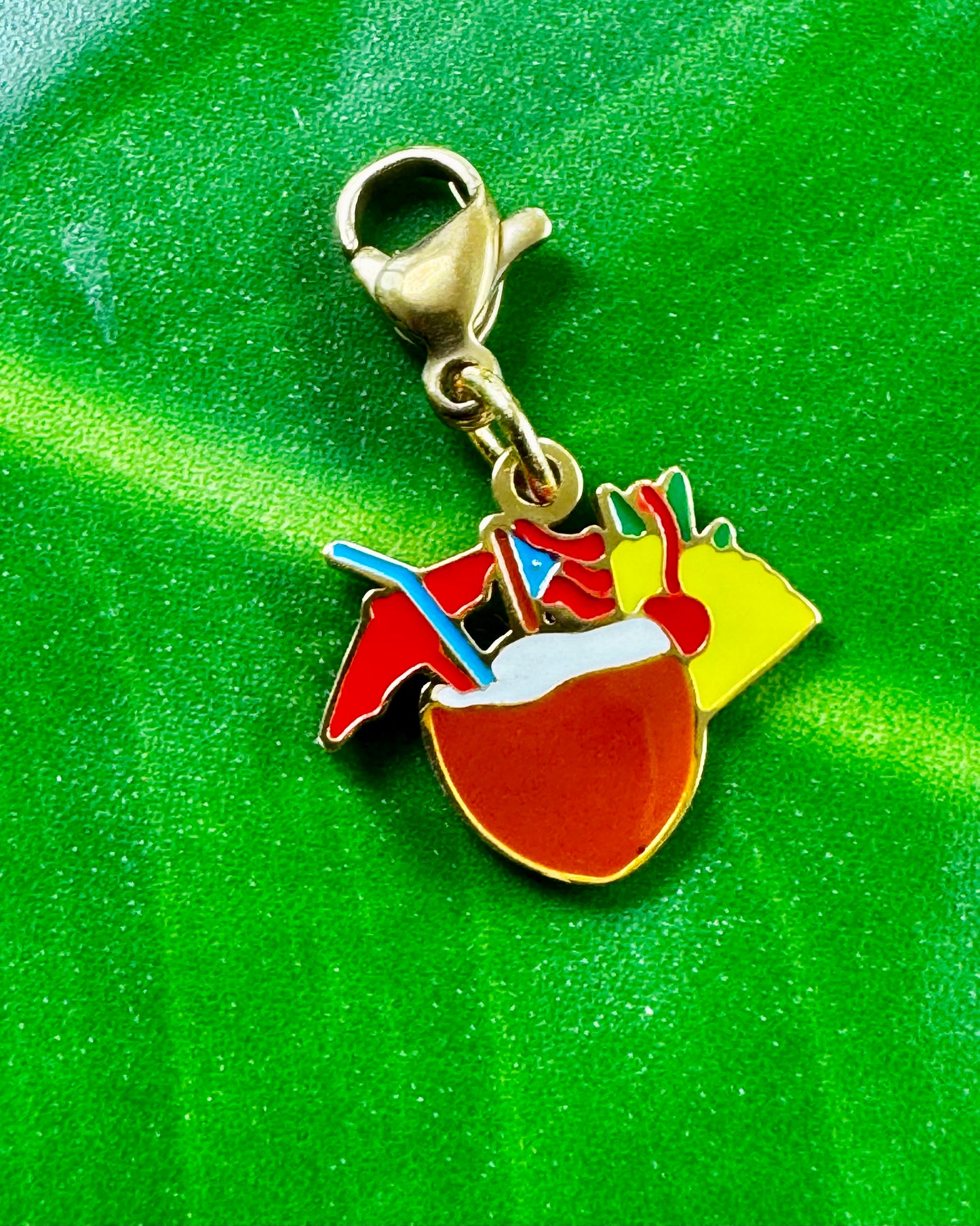 Coco Piña charm in gold stainless steel, small, elegant charm for jewelry collection.