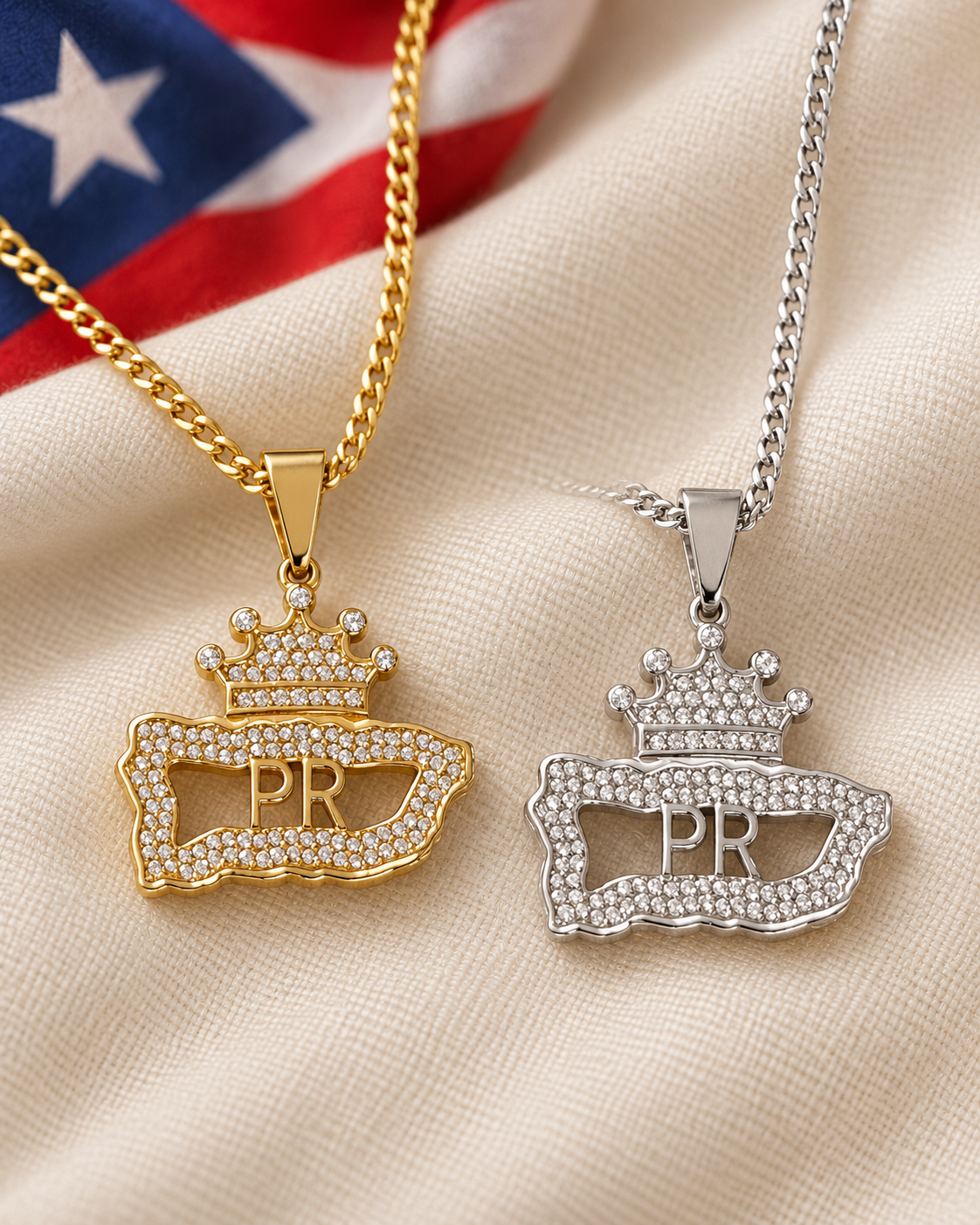 Puerto Rico Crown Necklace – Stainless Steel