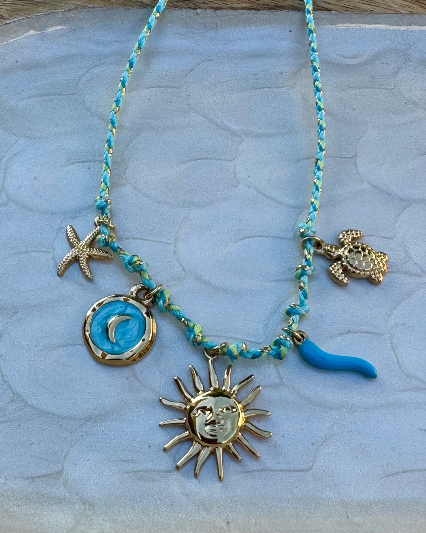 Coastal Sun Charm Necklace – 18”