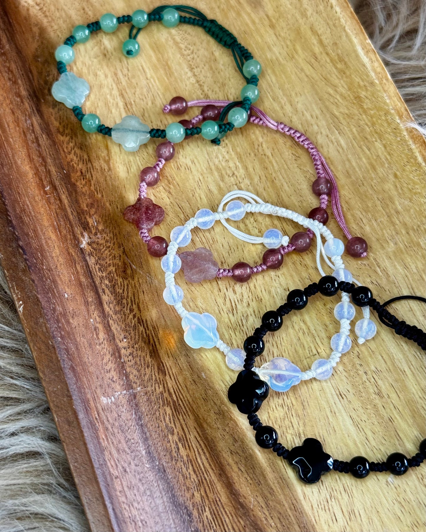 Aventurine Flower Adjustable Bracelet