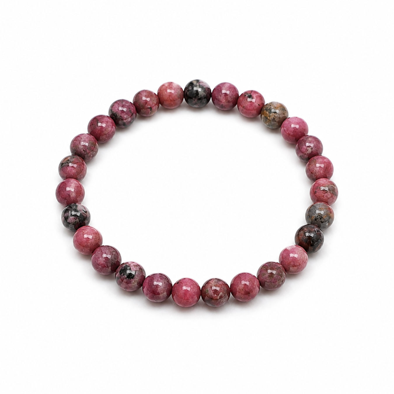 Rhodonite 6mm Sphere Bracelet – Love • Balance • Emotional Healing