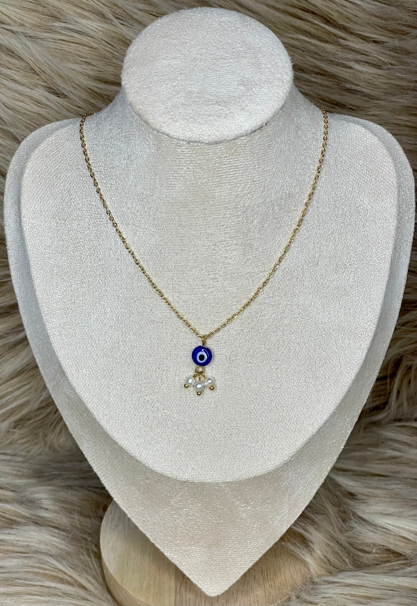 Gold Plated Evil Eye Necklace