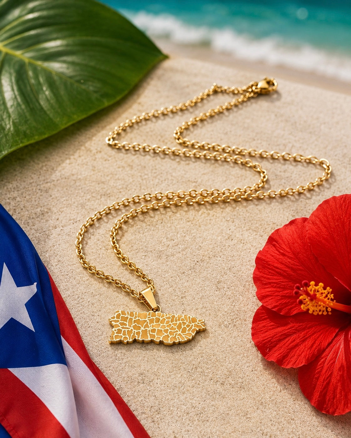 Puerto Rico Map 18-inch Necklace