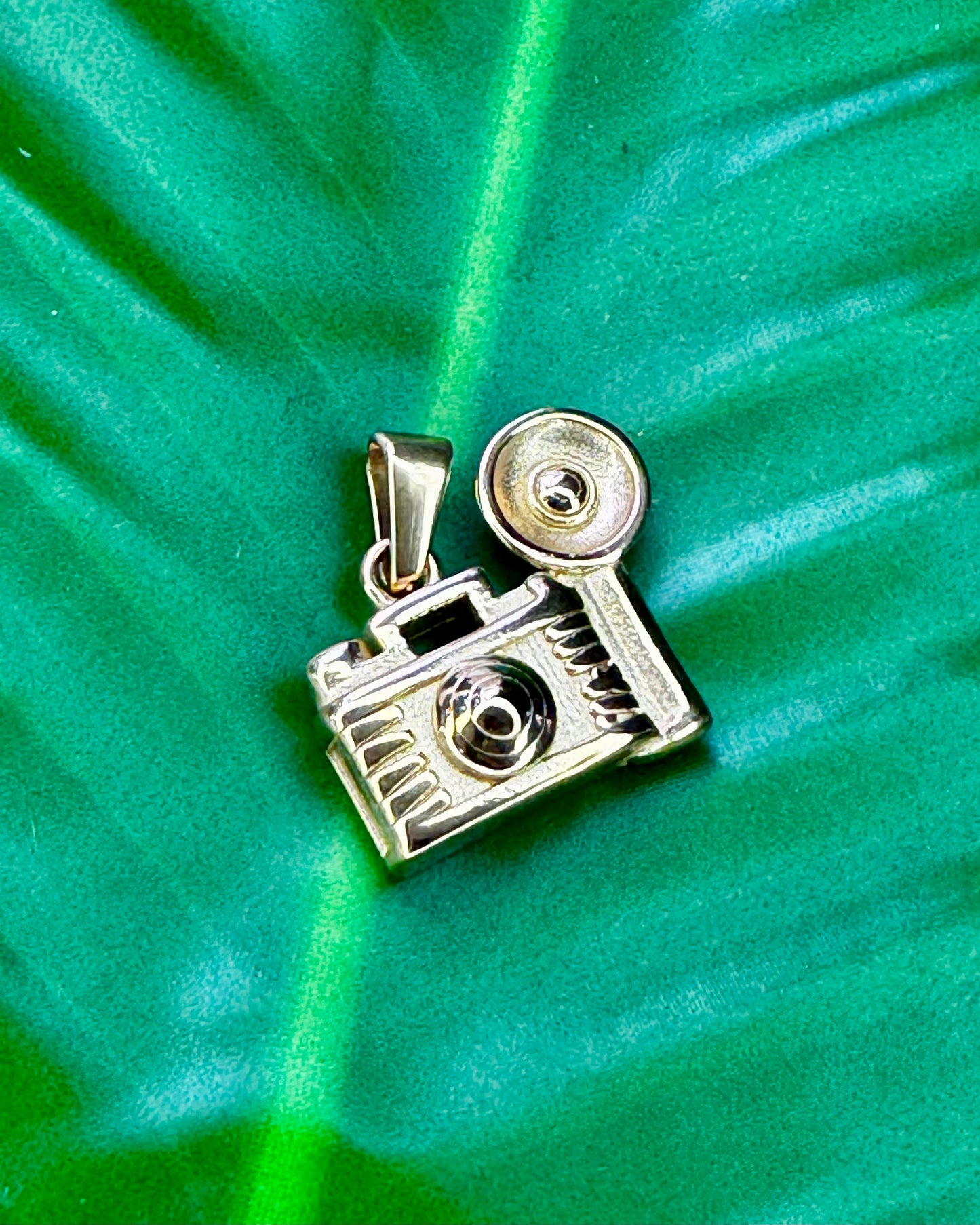 Camera Gold Stainless Steel Charm