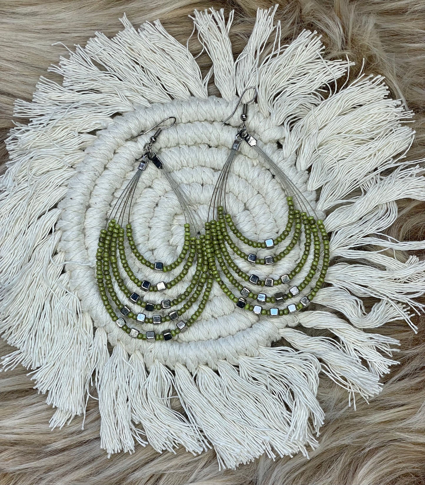 Green Beads Earrings