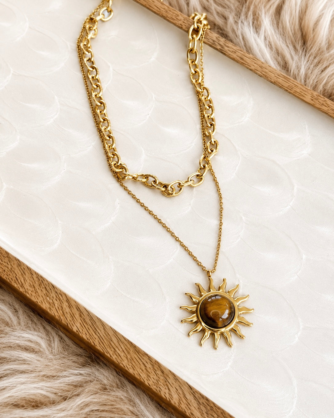 ☀️ Golden Sun Tiger Eye Layered Necklace