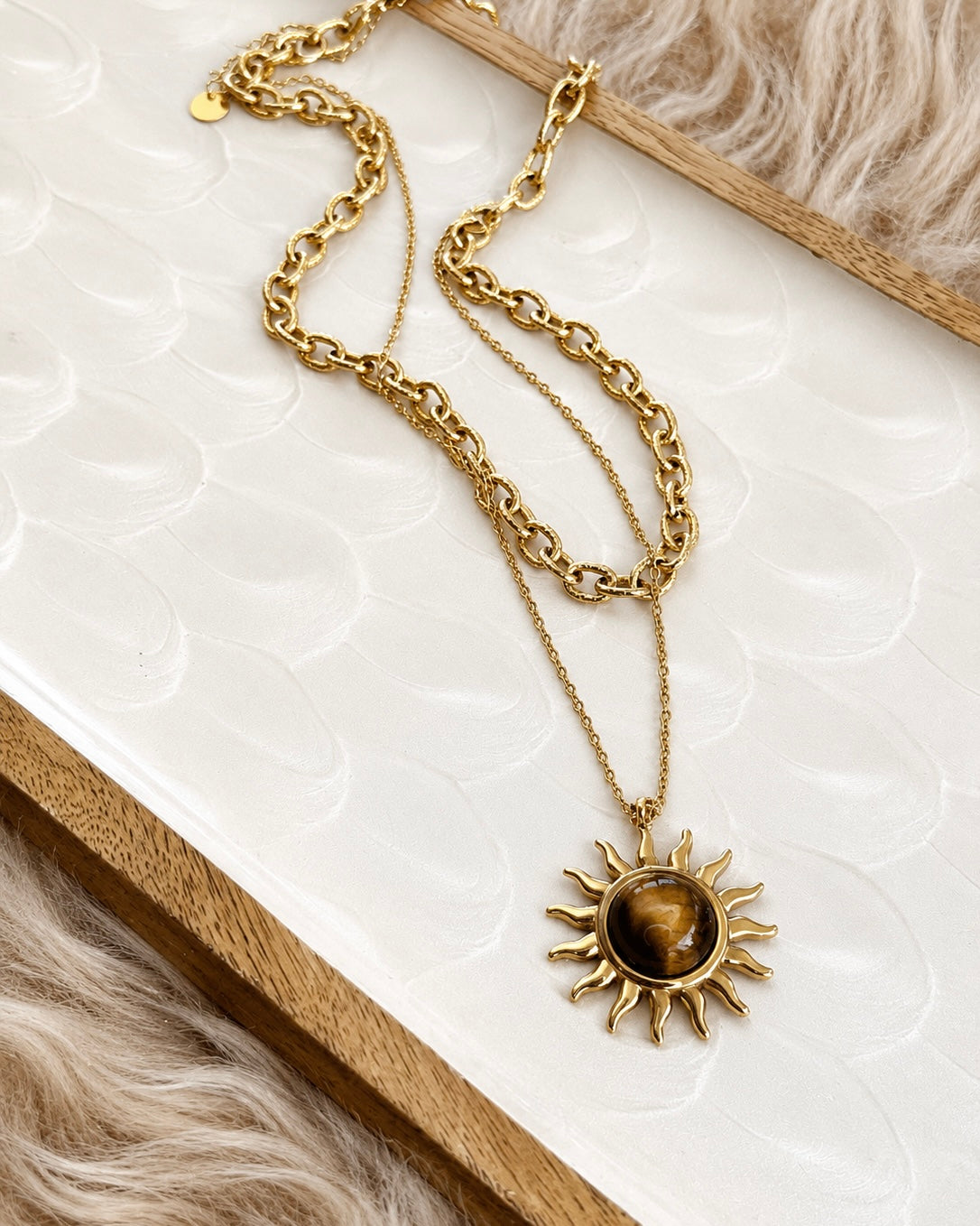 ☀️ Golden Sun Tiger Eye Layered Necklace