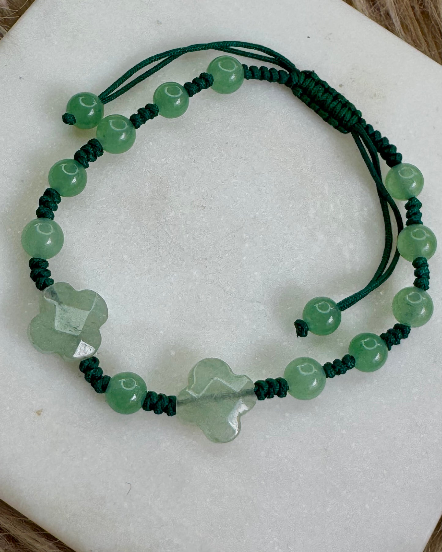 Aventurine Flower Adjustable Bracelet