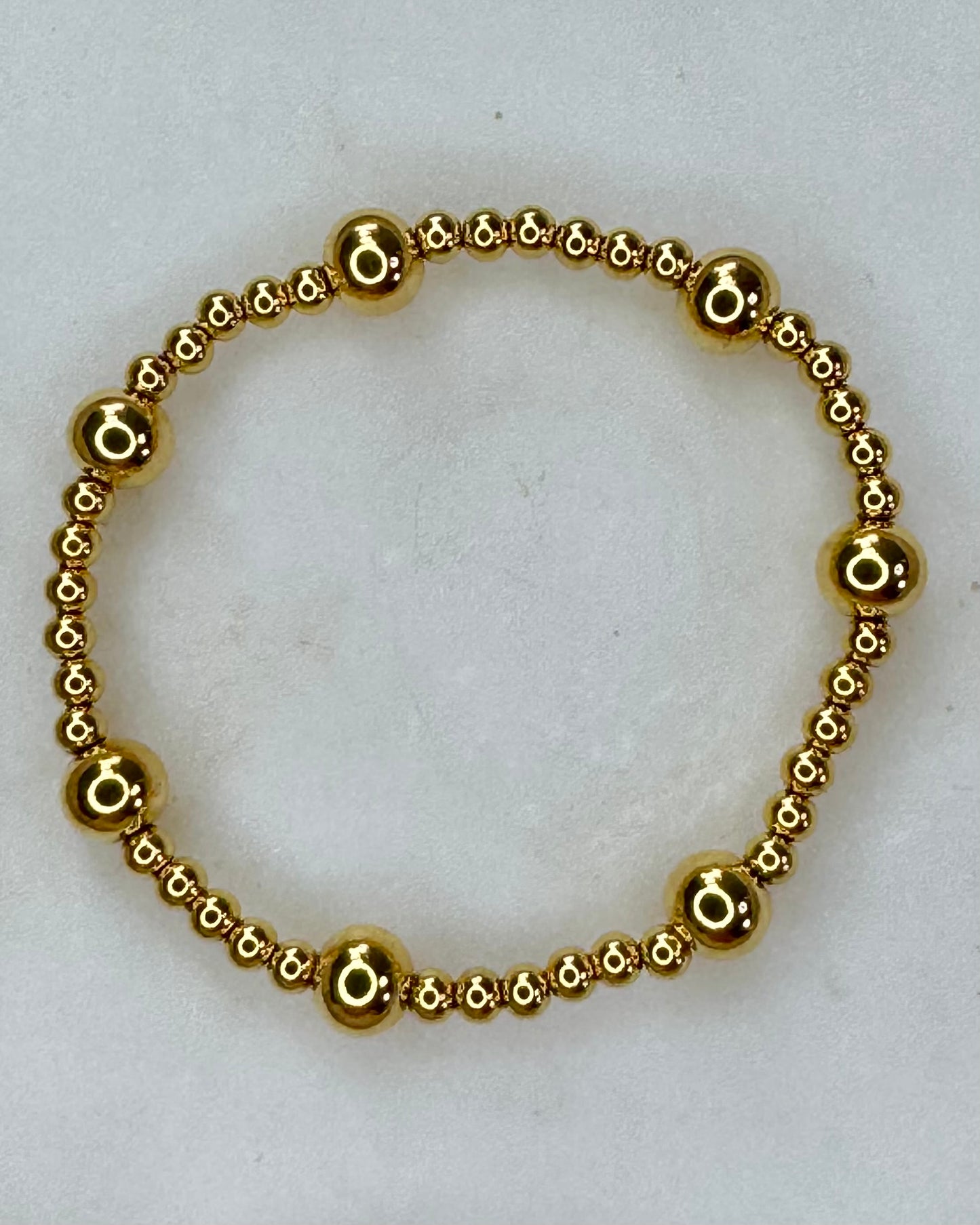 Gold Stainless Steel Sphere Elastic Bracelet