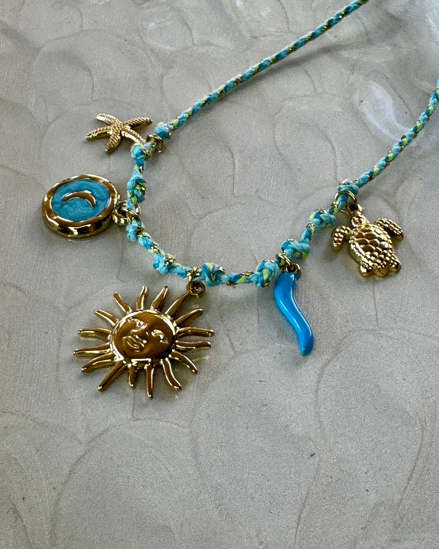Coastal Sun Charm Necklace – 18”