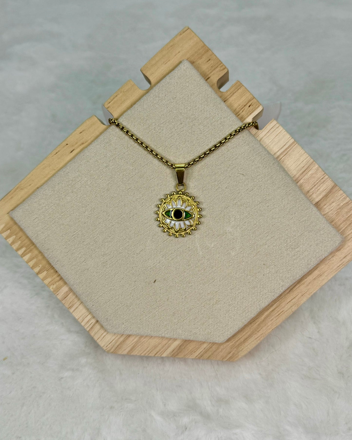 Evil Eye Flower Necklace