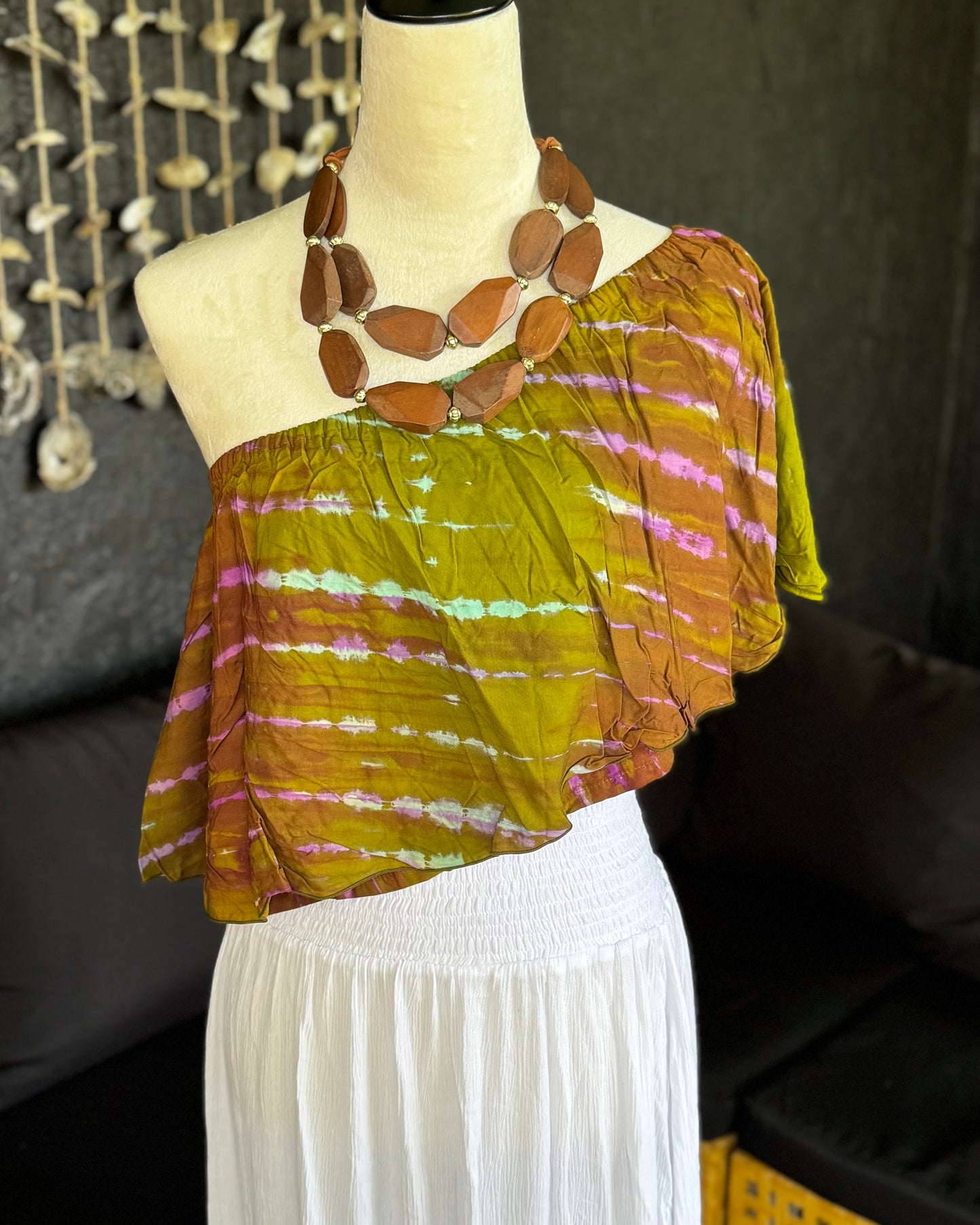Nadia  Crop Top Tie Dye Green