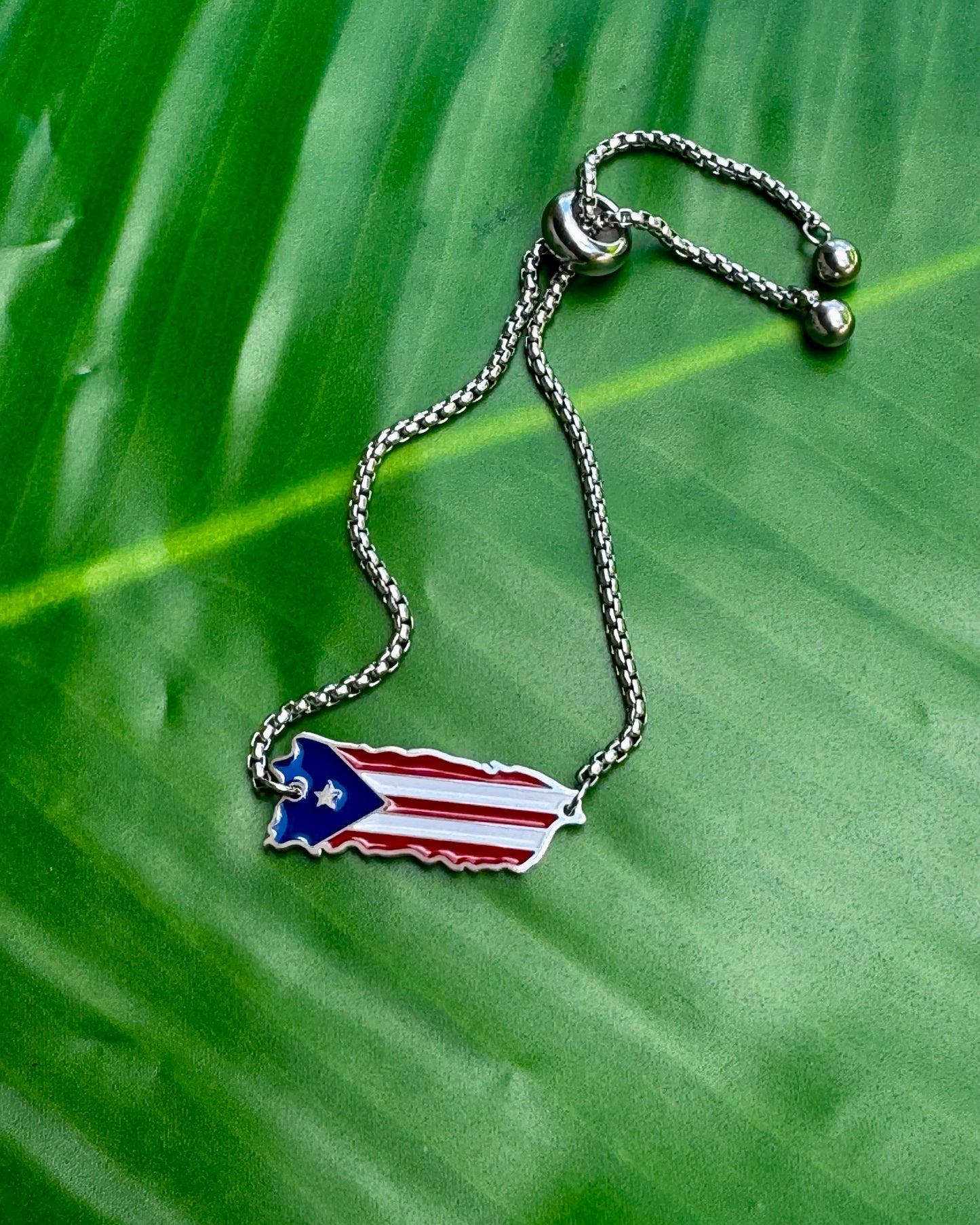 Puerto Rico Adjustable Bracelet ❤️🤍💙
