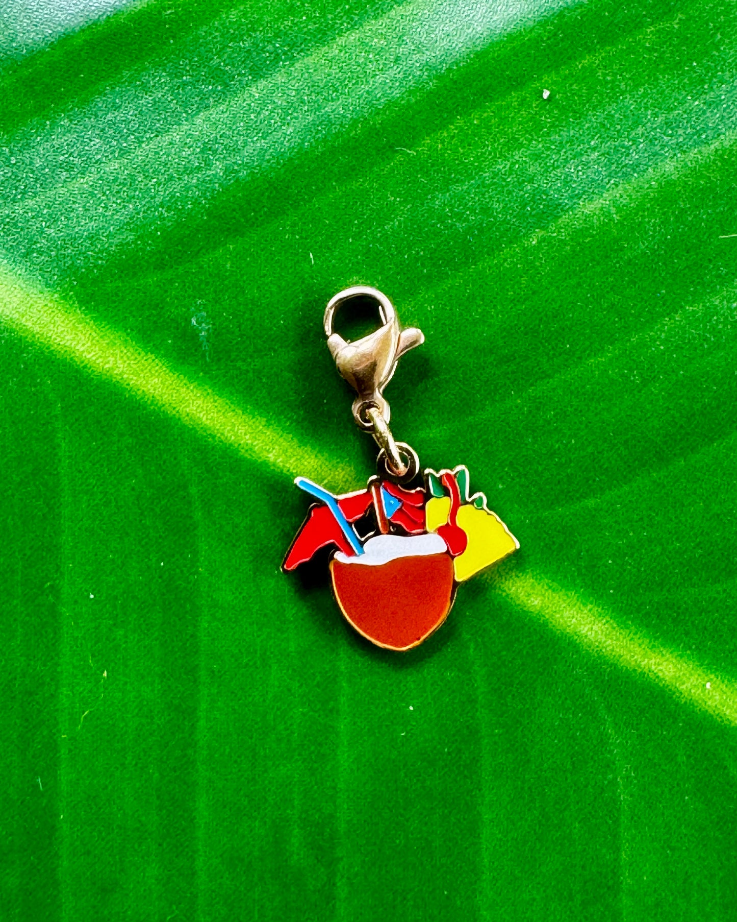 Coco Piña charm in gold stainless steel, small, elegant charm for jewelry collection.
