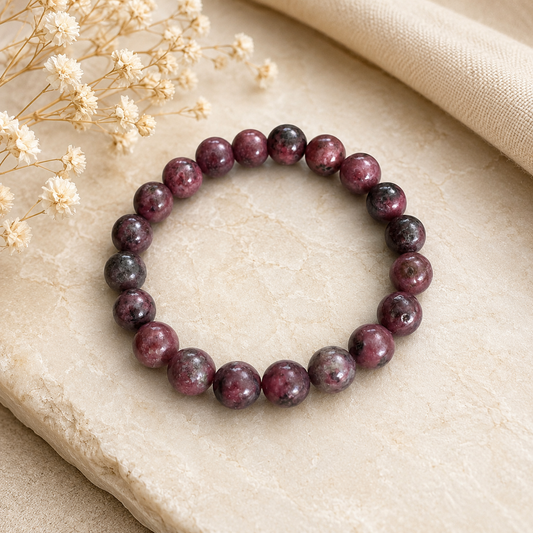 Rhodonite 10mm Bracelet – Love • Balance • Emotional Healing