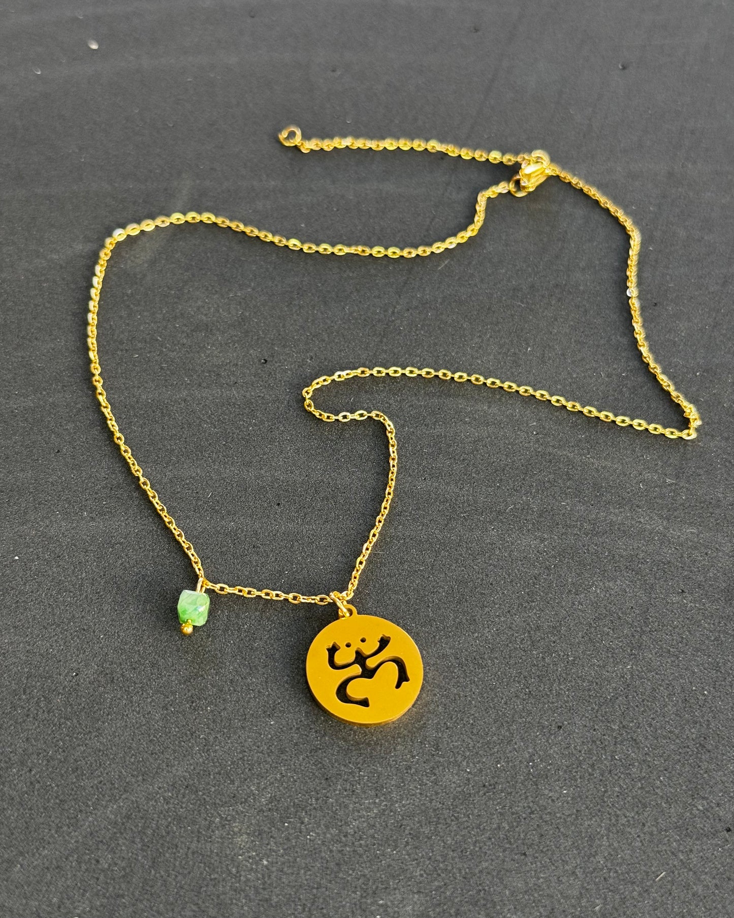 Coquí Taíno Necklace with Green Bead