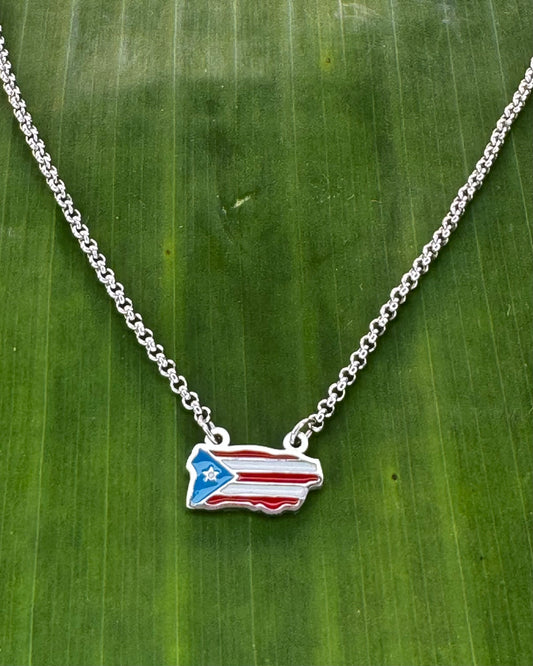 Puerto Rico Color Map Necklace