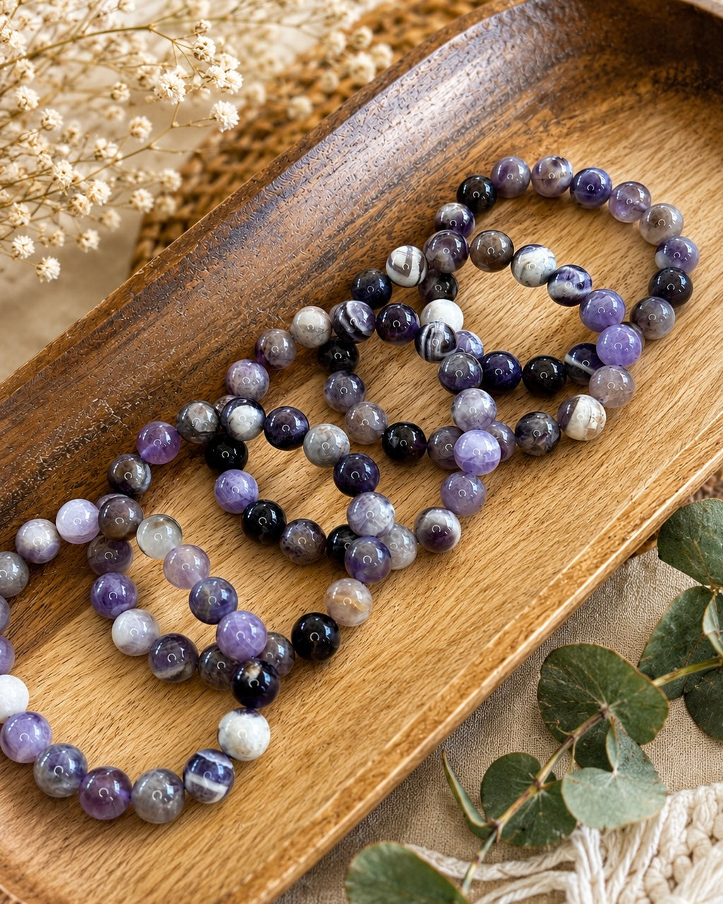 10mm Amethyst Dream Sphere Elastic Bracelet – Peace • Protection • Clarity
