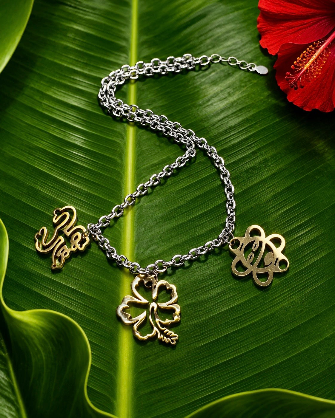 2-Tone Puerto Rico Charm Necklace