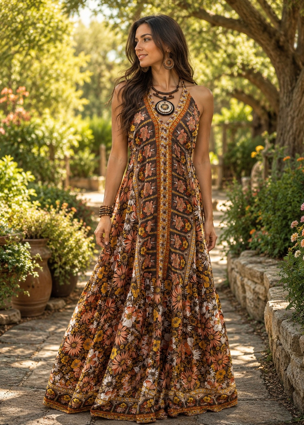 Bohemian Floral Maxi Dress