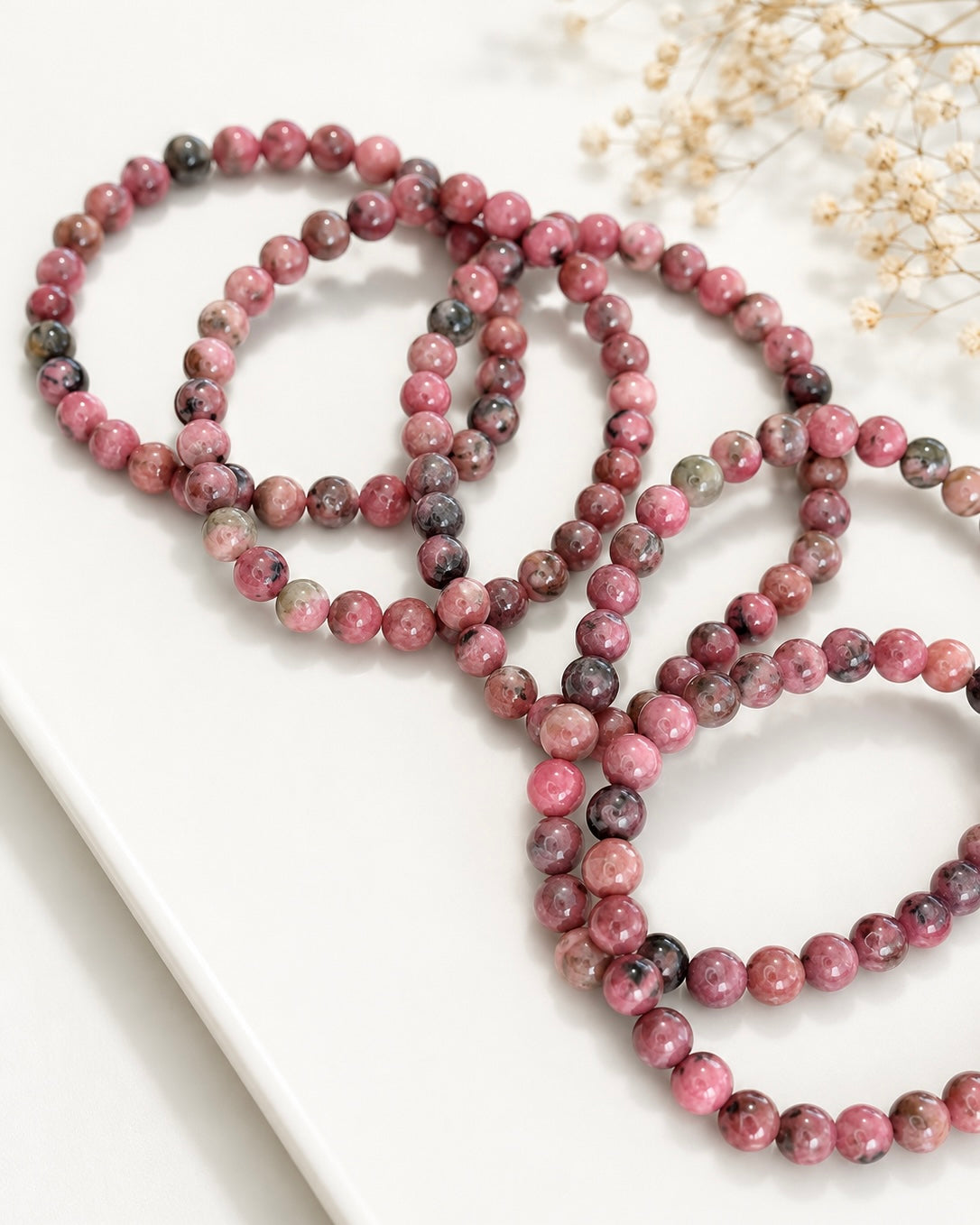 Rhodonite 6mm Sphere Bracelet – Love • Balance • Emotional Healing