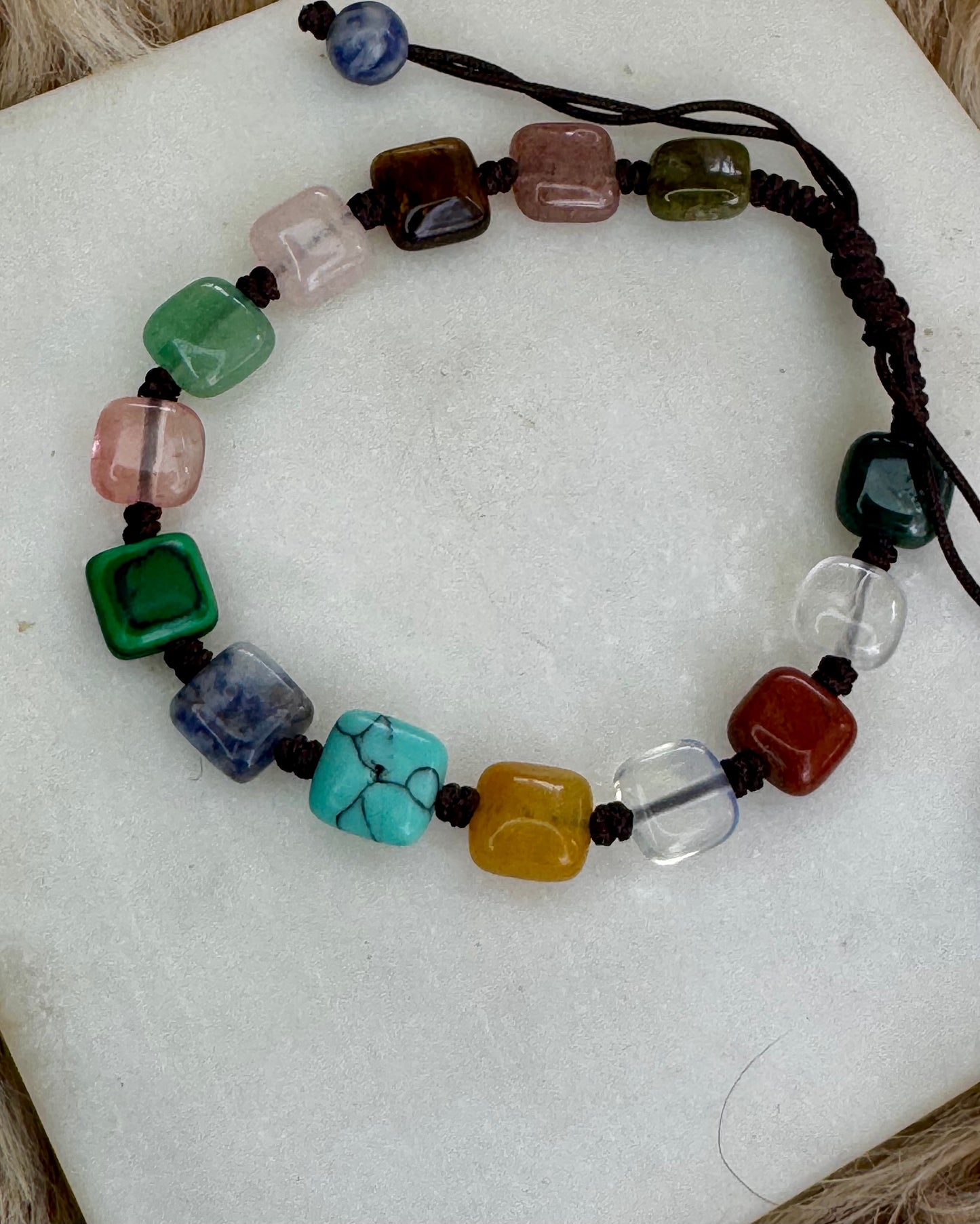 Multi-Stone Crystal Adjustable Bracelet