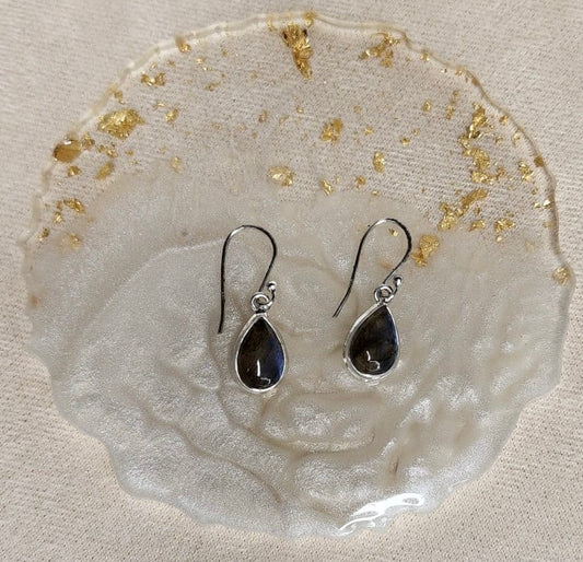 Blue Fire Labradorite Drop Earrings