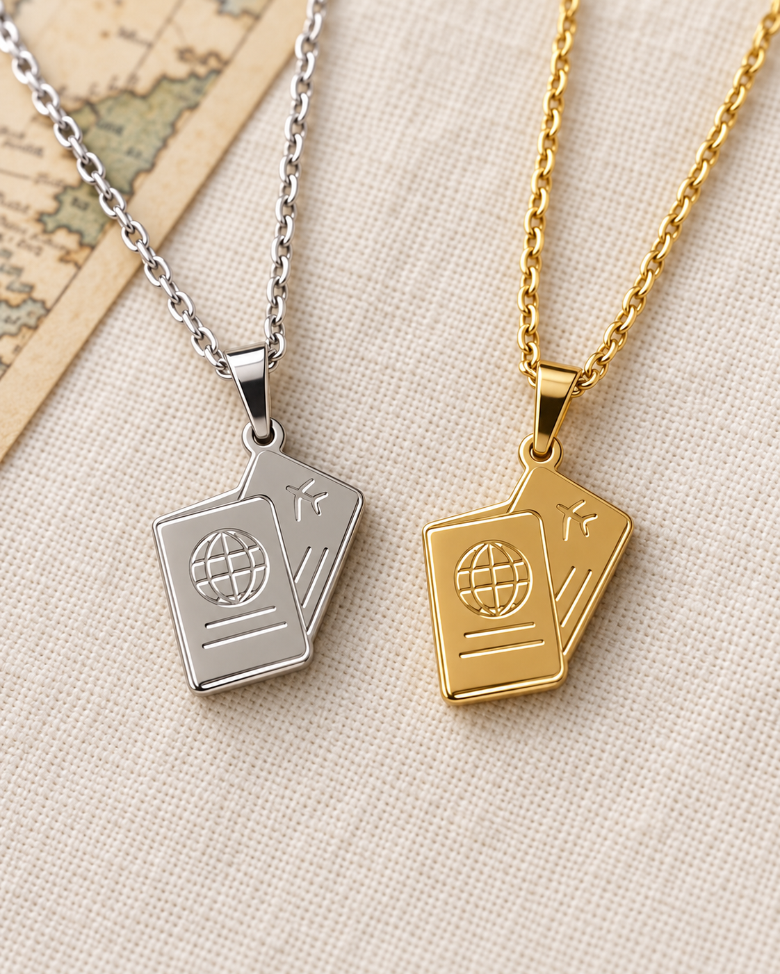 Passport Necklace – Stainless Steel