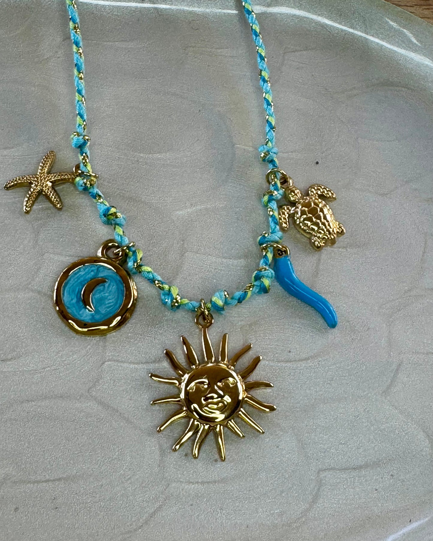 Coastal Sun Charm Necklace – 18”