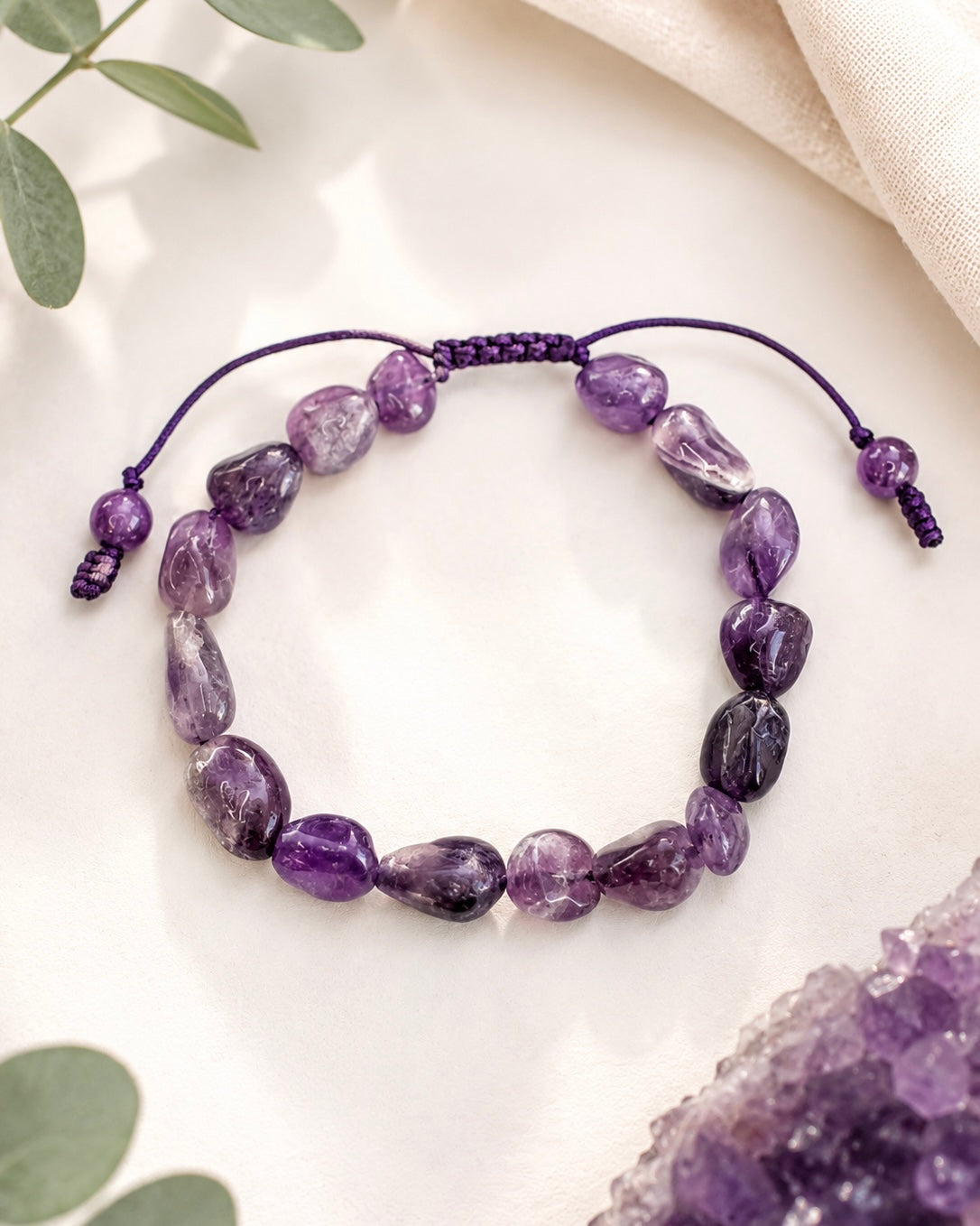 Amethyst Adjustable Bracelet – Calm • Protection • Balance