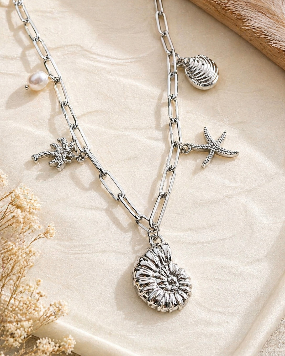 Stainless Steel Coastal Charm Necklace – 18