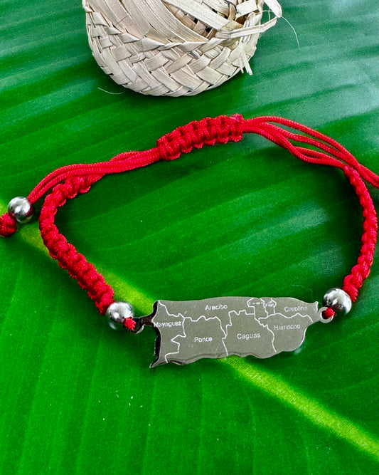 Puerto Rico Map Adjustable Bracelet