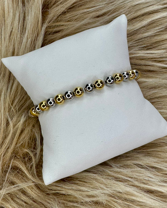 Two Tone Elastic Stainless Steel Bracelet
