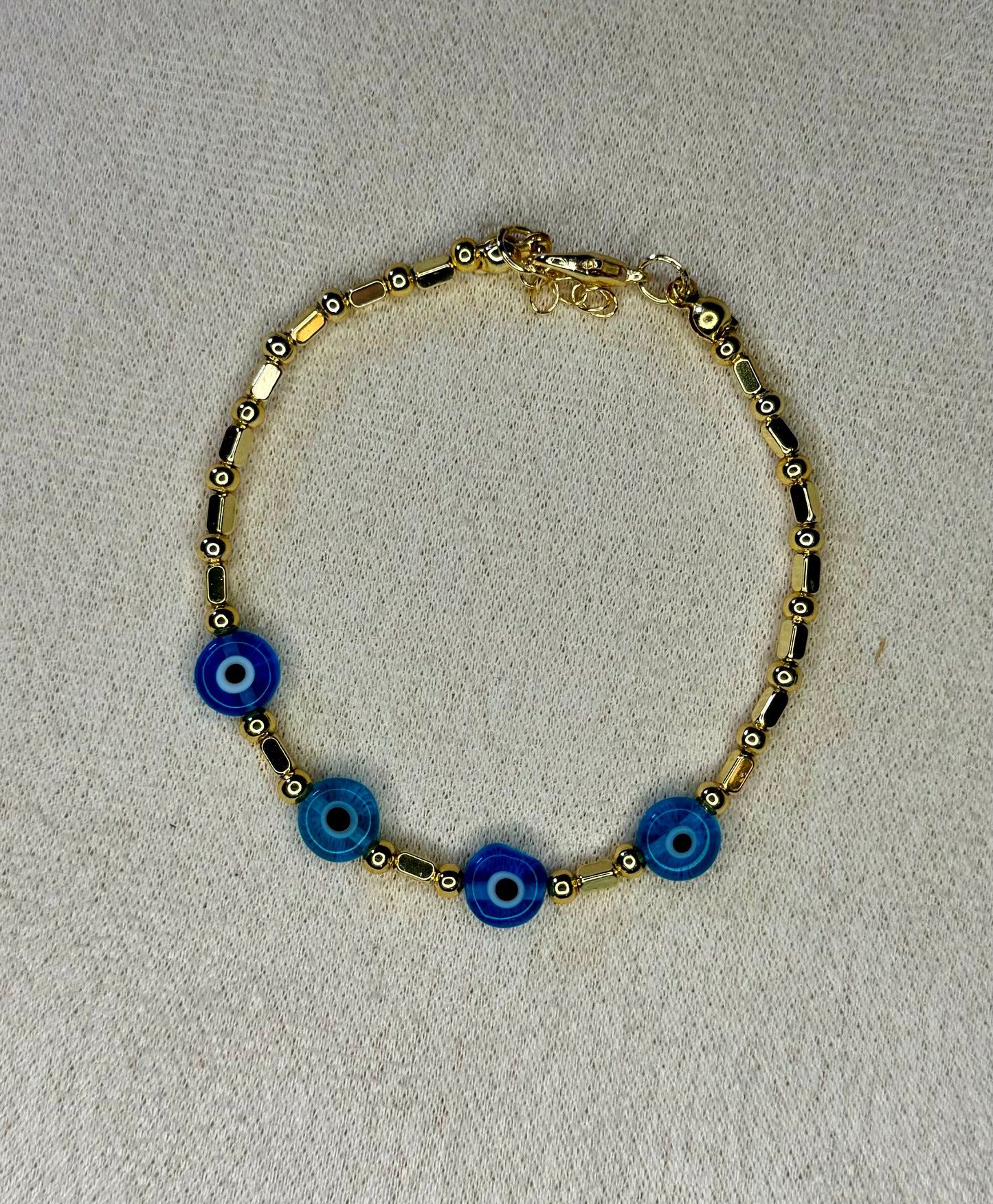 Gold Plated Blue Evil Eye Bracelet