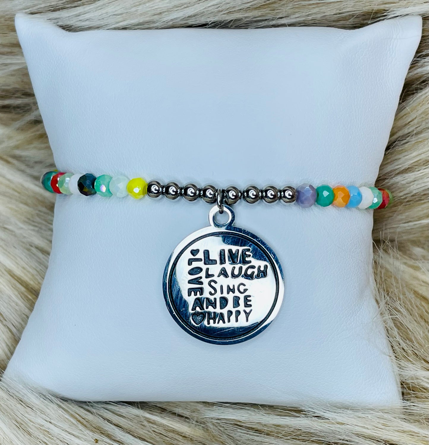 Live, Love, Laugh, Sing and Be Happy Bracelet