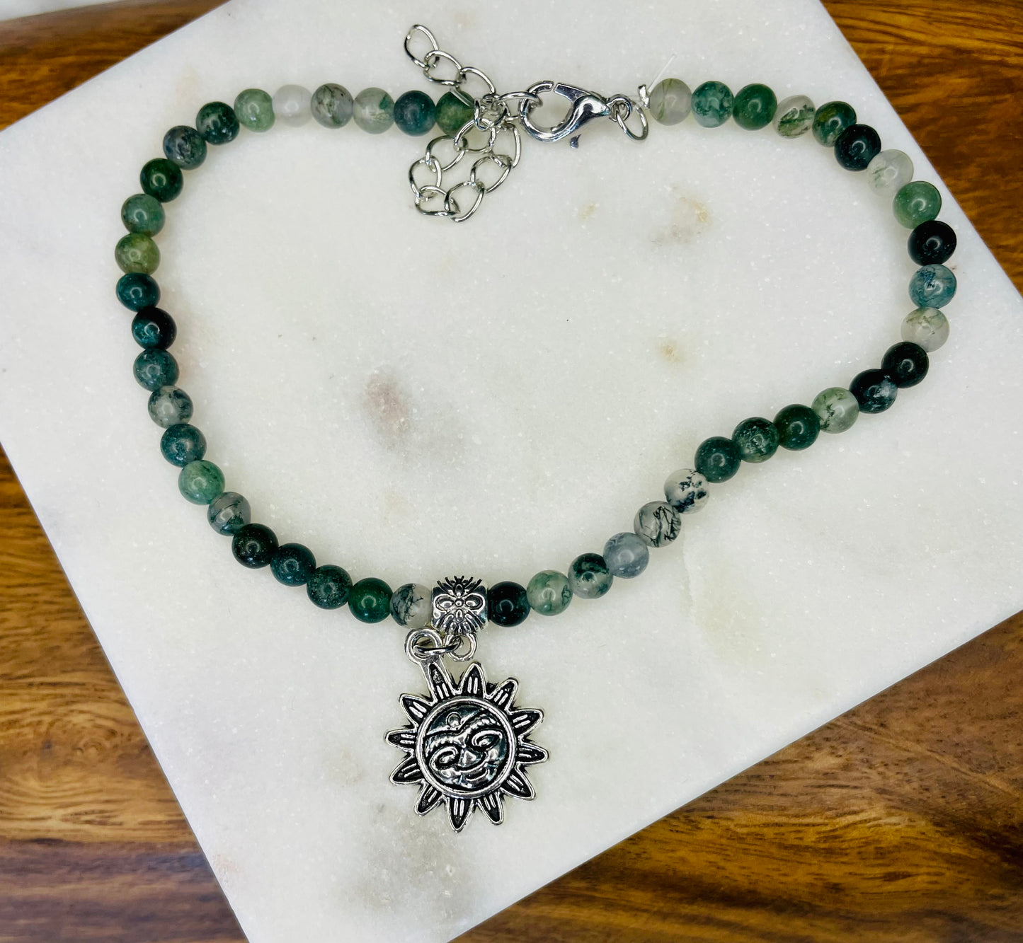 Moss Agate Sun Anklet