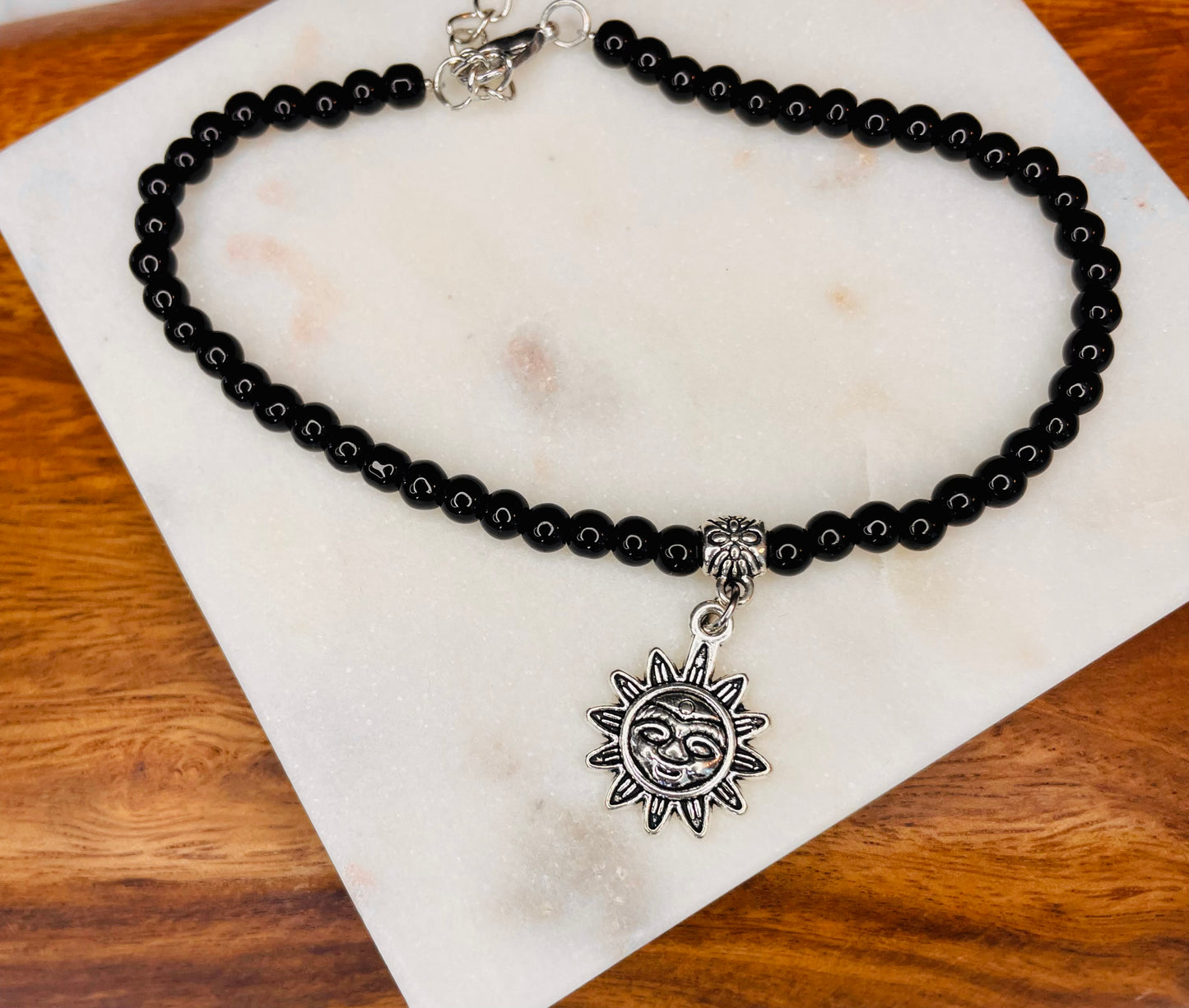 Black Onyx Sun Anklet